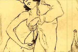 vintage erotic cartoon illustration from retro anime hentai