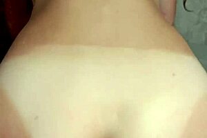 hot brunette rides cock and gets anal creampie in tight ass