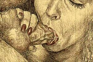 vintage erotic cartoon illustration from retro anime hentai