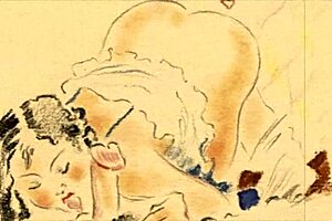 Vintage erotic drawings showcase retro charm in detailed cartoon style