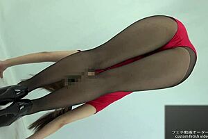 Asian bikini girl licks armpit with saliva