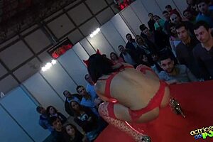 Devil and angel in erotic outdoor masturbation