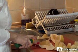 Adorable blonde BBW masturbates her horny pussy alone