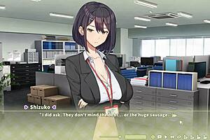 summer clover gets fired from the harem game for her huge boobs, then fucks the giant cock boss