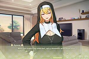 summer clover gets fired from the harem game for her huge boobs, then fucks the giant cock boss