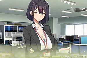 summer clover gets fired from the harem game for her huge boobs, then fucks the giant cock boss