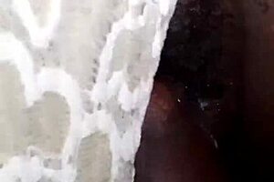 Curvy housewife gets drilled with pants on in dorm. Her pretty brunette body shines through.