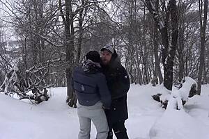 Hot Blonde Student Sucks Professor's Big Dick After Ski Lesson With Cum In Mouth