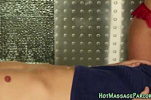 Spunk masseuse tastes monster cock