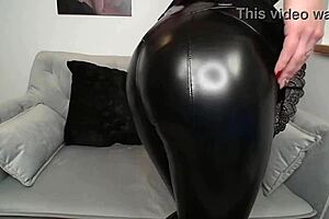 Fetish Leather Camgirl Nina Rips Clothes In Sexy Striptease