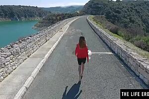 Blonde Enjoys Outdoor Relaxation