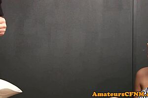 Bossy British CFNM Babe Wanks Sub Cock