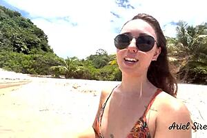 Pornvlog - Amateur couple gets wild with outdoor sex on Brazilian beach