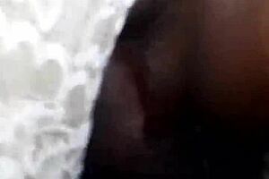 Curvy housewife gets drilled with pants on in dorm. Her pretty brunette body shines through.