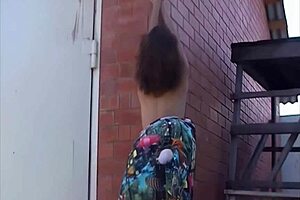 Tamara gets topless outdoors, rocks you hard