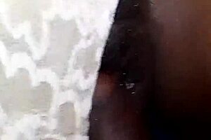 Curvy housewife gets drilled with pants on in dorm. Her pretty brunette body shines through.