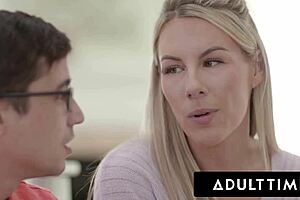 uhh adult time - nerdy teen 18+ totally jizzes on milf piano teacher bunny madison’s perfect titties!