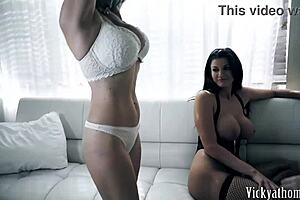 Vicky Vette licks Kiara Edwards' ass