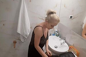 Jenny the blonde prepares for a night out at the disco