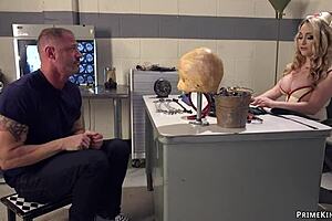 Huge tits nurse torments tied up patient with gagging and choking!