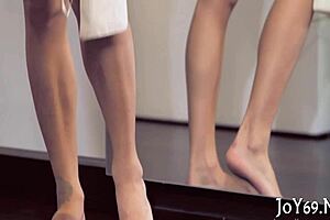 teen rubs tight pussy and groans