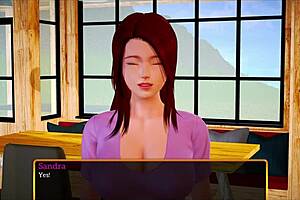 redhead and brunette play erotic game with big tits and ass in homemade family