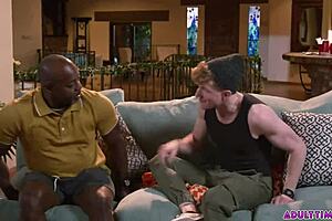 black old man meets redhead twink