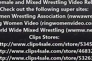 Must See Female and Mixed Wrestling Clips with Face Sitting and Ball Kicking - Volume 1.