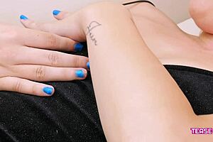 Super hot blonde teen masturbates on the sofa.