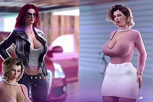 Watch the stepmom get stuck and fucked in this 3D hentai game!