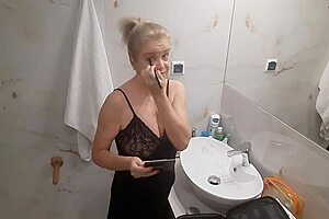 Jenny the blonde prepares for a night out at the disco