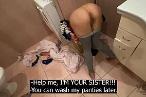 Hey, step sister stuck in basket, so I creampied her pussy!