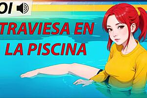 Naughty JOI Hentai in Pool with Spanish Voice