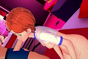 Gwen is covered but wants to fuck more in adult hentai version