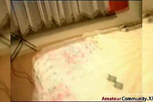 In this porn casting, the slim brunette milf makes him cum hard.