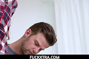 Blonde Employee Seduces Boss With Tight Sexy Shorts