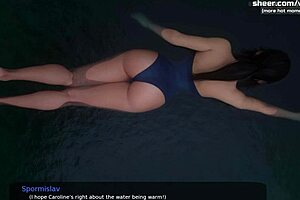 Gorgeous teen stepsister in Milfy City gets her wet pussy fucked hard by monster cock and creampied in sexy gameplay. Watch her big ass bounce.