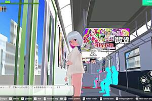 hey, check out this loop train h-game elevator scene with squirting blowjob and creampie