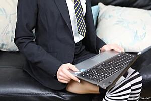 Cute Blonde Strips College Uniform And Fingers Wet Pussy