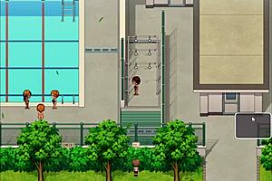 Hentai Countryside Game Spying Pool With Big Tits