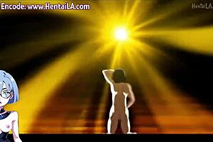 In Isekai Harem Monogatari, the futanari character with big tits engages in hentai action