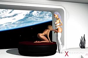 Sex Cyborg Fucks Girl in Space Station