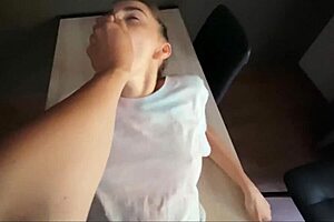 truth or dare with friend led to hot sex on the table and a pussy creampie