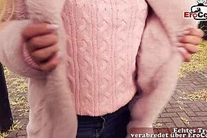 british blonde picked up by german tourist outdoors