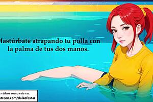 Naughty JOI Hentai in Pool with Spanish Voice