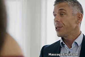 Teen masseuses crave client's monster cock