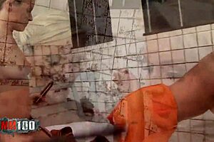 Two Skinny Blonde Babes in Uniform with Dildos and Toys in Hot Lesbian Scene