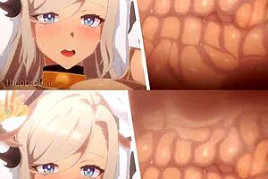 vanilla sex vs futanari cumshots in 2d animation compilation