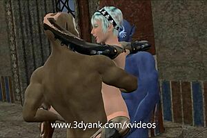 3D Monster Fucking in Hardcore Anime Threesome