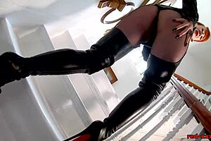 Man, I can’t even… milf red xxx teasin’ in leather boots, so hot!